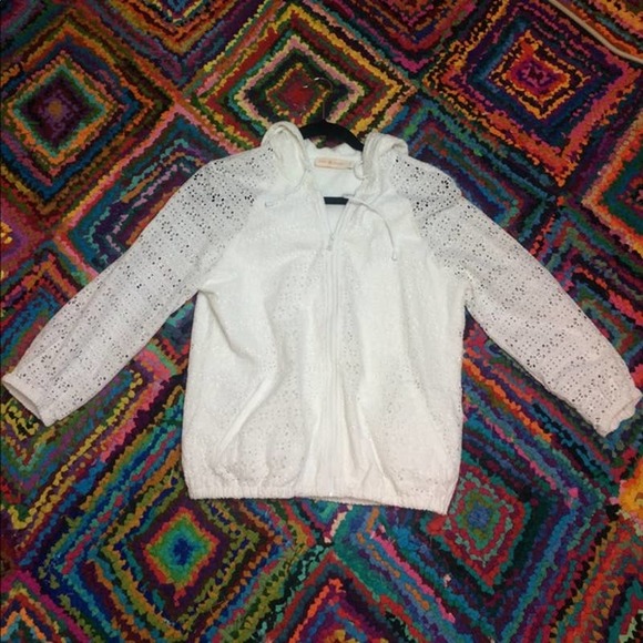 TORY BURCH White Eyelet Terry Jacket - Picture 2 of 6
